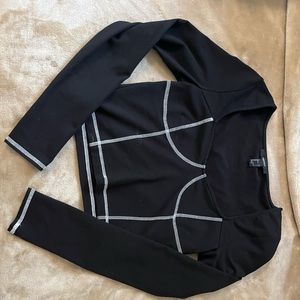Black stitched long sleeve top